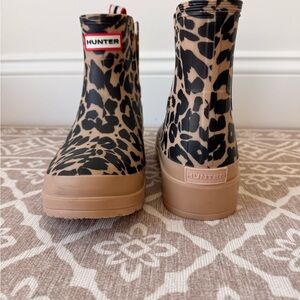 Hunter Tan and Black Animal Print Boots
